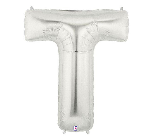 letter t balloon sillver