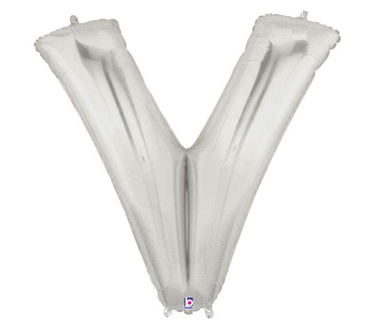 Letter v balloon silver