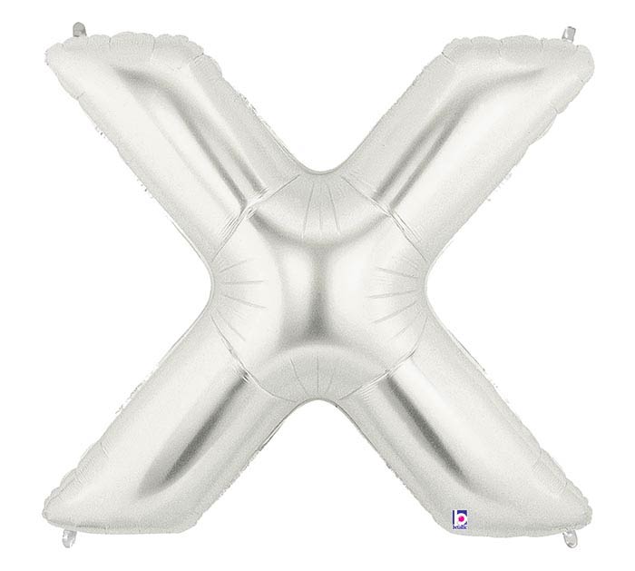 letter x balloon silver