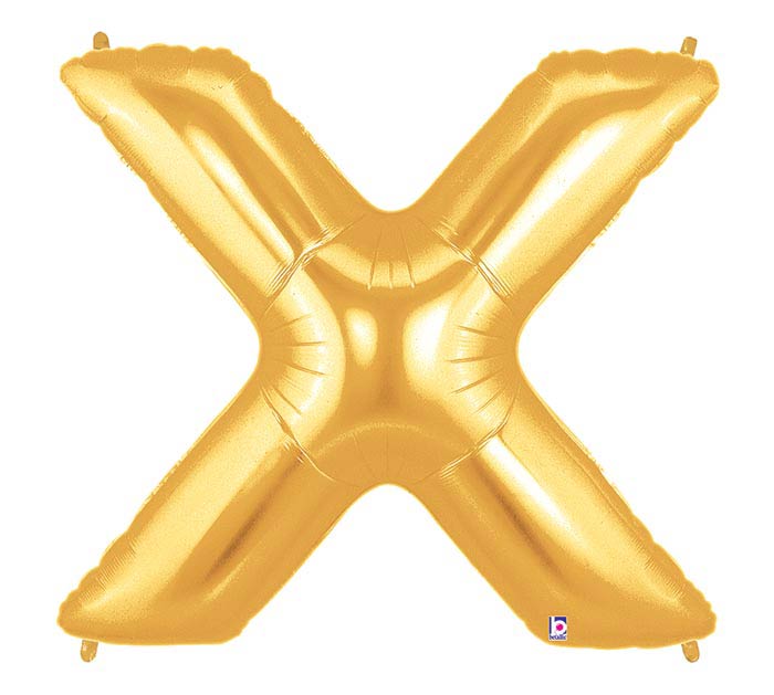 Letter X Gold Balloons