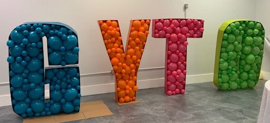 Mosaic Letters w/ Organic Balloons