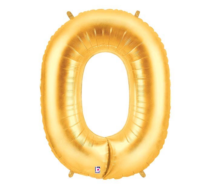 gold number 0 balloon