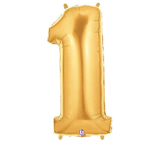 Number 1 balloon gold